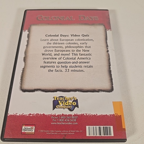 Teacher's Video Company: Colonial Days (DVD, 2003) - Picture 4 of 4